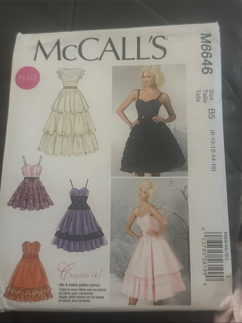 McCALL'S M6646 Retro Party Dress Sewing Pattern -